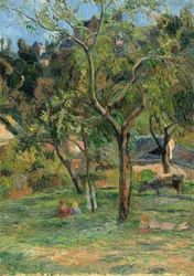 En frugthave under kirken Bihorel, 1884