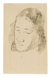 Head of a Tahitian Woman (recto), skitser af anatomiske detaljer (verso)