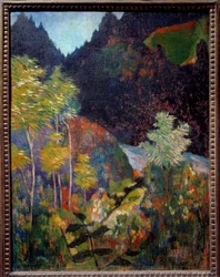 Landskabsmaleri af Paul Gauguin