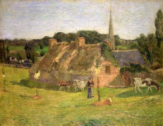 Lollichons mark og kirken i Pont-Aven, 1886