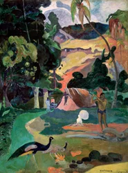 Matamoe død. Landskab med påfugle, 1892