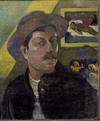 Portræt af kunstneren med hat - Olie på lærred