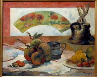 Stilleben har blæseren. Maleri af Paul Gauguin (1848 - 1903)
