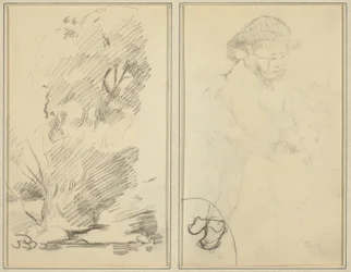 Træer; Skitse af Breton Boy [verso]