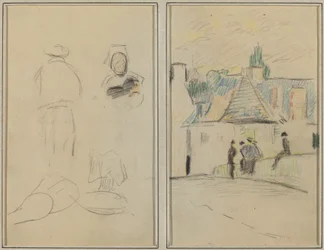 To bretonske figurer; Broen ved Pont-Aven [recto]
