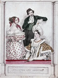 En loge med bouffler, v.1835 - af Gavarni