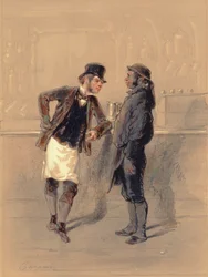 Car Man and Coal Heaver, 1848 (wc, grafit, blyant og kropsfarve på papir)