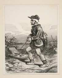 Hr. Gontard (du Clos-Gorju), stor jordbesidder, valgbar vælger, på jagt ved daggry (Fra serien: Types Contemporaines)