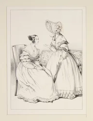 SEPTEMBER 1838. Musselinskjole med kniplingsflæser; ...