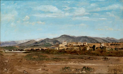 Landsbyen Lauris, i Vaucluse ved bredden af floden Durance, 1868
