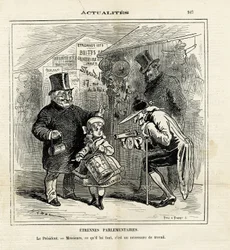 Illustration af Hadol (1835-1875) i Le Charivari