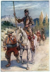 Hvilken juvel gav hun dig ved din afrejse, illustration fra "The Adventures of Don Quixote", udgivet af G. Bell und Sons, Ltd., 1911
