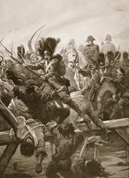 Da man så resterne af garden rydde vejen for kejseren, blev der travlt, illustration fra "Battles of the Nineteenth Century" af Archibald Forbes, G.A. Henty og major Arthur Griffith