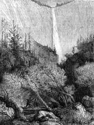 Vandfald, Yosemite National Park, Californien, 19. århundrede
