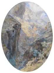 I nærheden af Amalfi, La Vallée des Moulins, 1864 (wc forhøjet med kropsfarve)