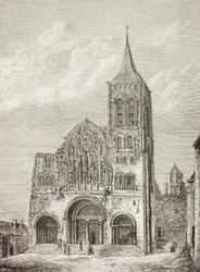Abbey Church of the Magdelene, Vezelay, Frankrig, hvor Sankt Bernhard prædikede det andet korstog i 1146.