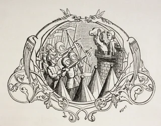 Angreb på et befæstet sted, efter en miniature fra det 13. århundrede.