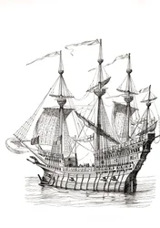 Krigsmanden, som transporterede kong Henry Viii fra England til Frankrig i 1520 til hans møde med kong Francis I på marken med det gyldne klæde. Efter en tegning af Holbein.
