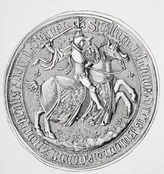 Segl af Jean Ii, hertug af Burgund, greve af Nevers og baron af Donzy 1371 - 1419.