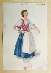 Costume for Luisa Miller by Giuseppe Verdi, sketch
