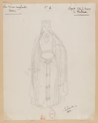 Gounod - Den blodige nonne - Fire kostumemodeller af Paul Lormier - 4. Agnes, datter af baron Moldaw