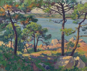 Fyrretræer ved Trieux-floden. 1913