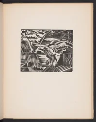 Garden Pond, illustration fra "Places. 7 tryk gengivet fra træblokke designet og graveret af Paul Nash, med illustrationer i prosa". London, William Heinemann