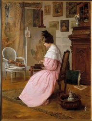 En kunstner i sit værksted Maleri af Paul Parfonry (1800-tallet) Paris, Galerie Garoche