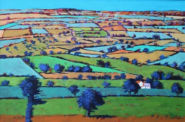 Beacon Hill (akryl om bord)