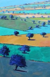 Cotswold Way, From Broadway #1, 2022 (akryl på plade)
