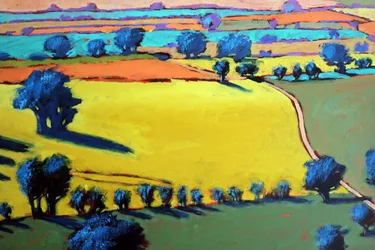 Cotswold Way tæt på (akryl ombord)
