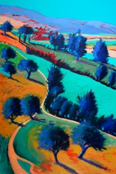 Looking West, 2024 (akryl på plade)