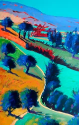 Looking West #4 (detalje), 2024 (akryl på plade)