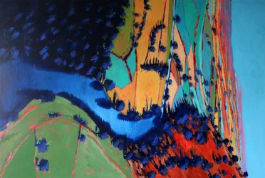 River Wye, 2022 (akryl på plade)