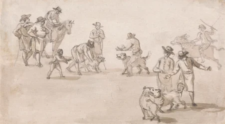 Gruppe af figurer: En hundekamp