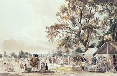 Lejren i Hyde Park, 1780 (farveakvatint)