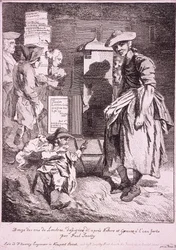 Kvinde med et sjældent show, Cries of London, 1760