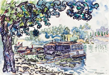Asnières, ca. 1900-05 (w/c, pensel og sort blæk over blyant på papir)