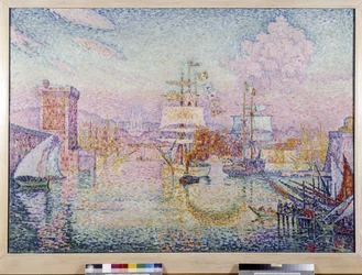 Adgang til havnen i Marseille. Maleri af Paul Signac (1895-1935)