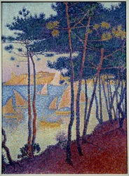 Sejl og fyrremaleri af Paul Signac (1863-1935) 1896 privat samling