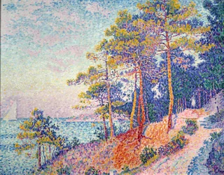 Saint-Tropez, toldstien. Maleri af Paul Signac (1863-1935), 1905. Sol. 0,72 x 0,92 m. Grenoble, Musée des Beaux-Arts.