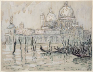 Venedig eller Gondolerne, 1908 (sort kridt og wc på papir)