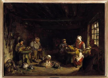 Kniplingsmagere i Asnieres. Maleri af Paul Soyer (1823-1903). Paris, Æreslegionens museum