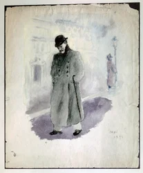 Paul VALERY: Selvportræt. 1894 (akvarel)