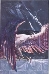 Ariel som en harpe, illustration fra The Tempest, 1908