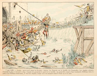 Illustration taget fra bogen "" Joan of Arc "" af Theodore Cahu og illustreret af Paul De Semant (1855-1915): Den 7. maj