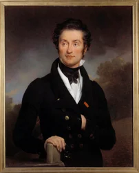 Portræt af forfatteren Charles Nodier (1780-1844) Han holdt en litterær salon, hvor de store romantiske kunstnere (Hugo, Lamartine, Vigny...) Maleri af Paulin Guerin (1783-1855) 19. århundrede. Paris, Arsenals bibliotek.