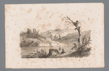 Bakket landskab med flod Principper for landskaber (serietitel) Principles de paysages (serietitel)