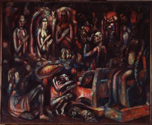 "La Fete des Rois" (Kongernes Fest) Maleri af Pavel Nikolayevich Filonov (1883-1941) 1913 Statens Russiske Museum, Sankt Petersborg