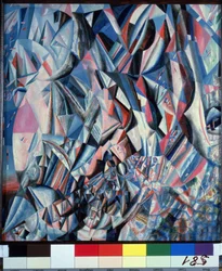 Triumf over evigheden. Maleri af Pavel Nikolayevich Filonov (1883-1941), olie på træ
